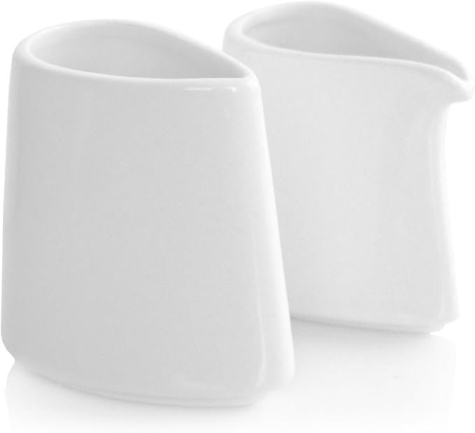 Tea Forte 2 Piece Mini Fine Porcelain White Sugar Dispenser by TeaForte