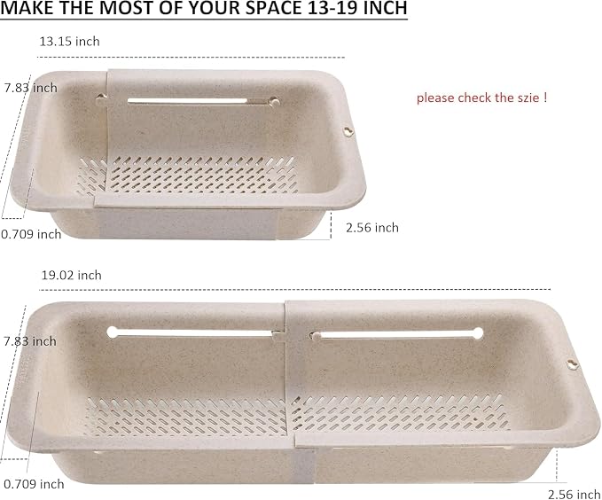LASSHSWA Collapsible Colander for Kitchen, Over the Sink Strainer Basket for - Image 5