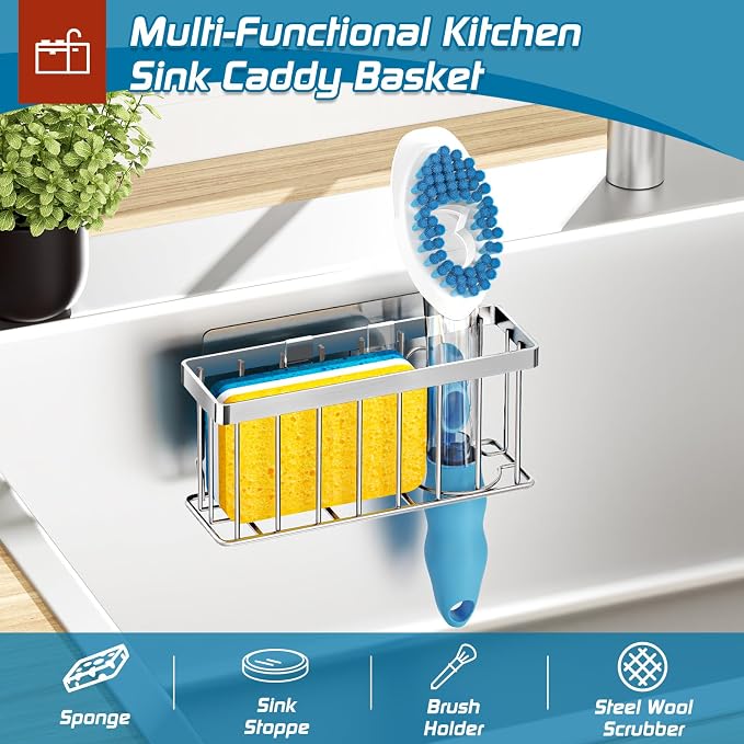 MURLONG Sponge Holder for Kitchen Sink, Sink Caddy Organizer - Image 5