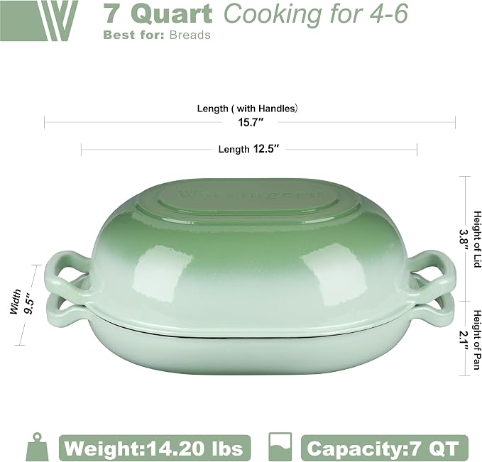 VORRINGARD Enameled Cast Iron Sourdough Bread Oven, Dutch Oven, Loaf Cast Iron - Image 2