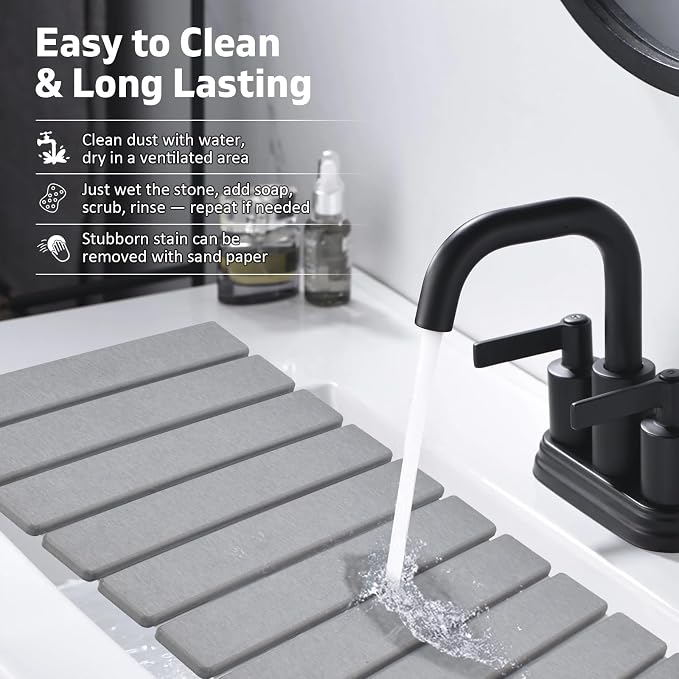 Stone Dish Drying Mats for Kitchen Counter, Drying Collapsible Dish Drying Mat - Image 6