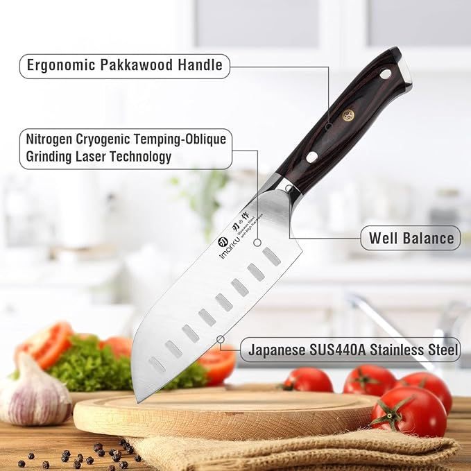 imarku Santoku Knife Chef Knife 5 inch Ultra Sharp Asian Knife Japanese Chef - Image 5