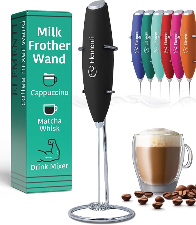Milk Frother Wand & Electric Stirrer by Elementi