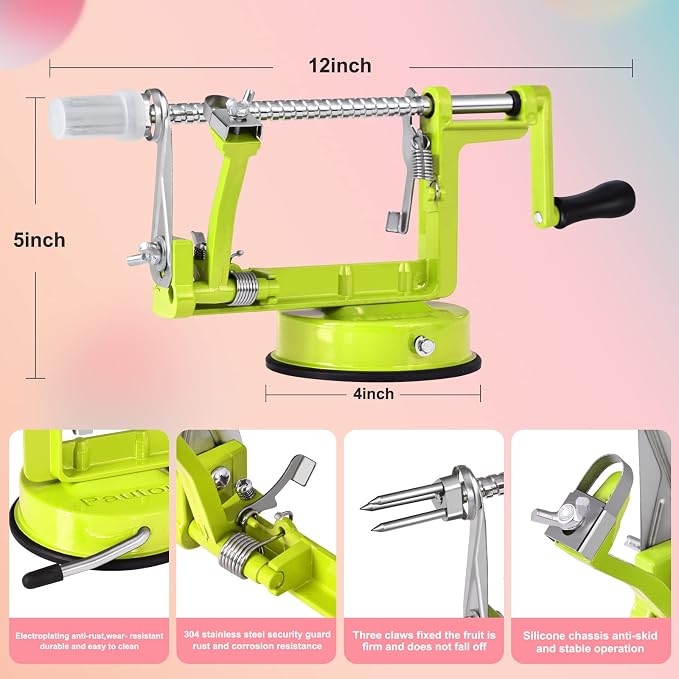 Apple Peeler, Slicer Corer Potato Peelers 3 In 1, Stainless Steel Heavy Duty - Image 2
