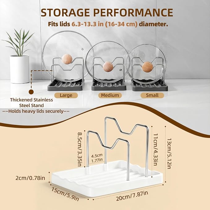 2 in 1 Pot Lid Holder & Spoon Rest - Image 5