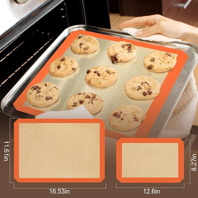 Silicone Baking Mat, 3 Pack Reusable Baking Mat, Food Safe Silicone Mats - Image 2