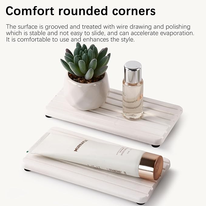 NiuYichee 2 PCS Water Absorbent diatomite Coasters, 7.1" x 3.5" Water Absorbing - Image 2