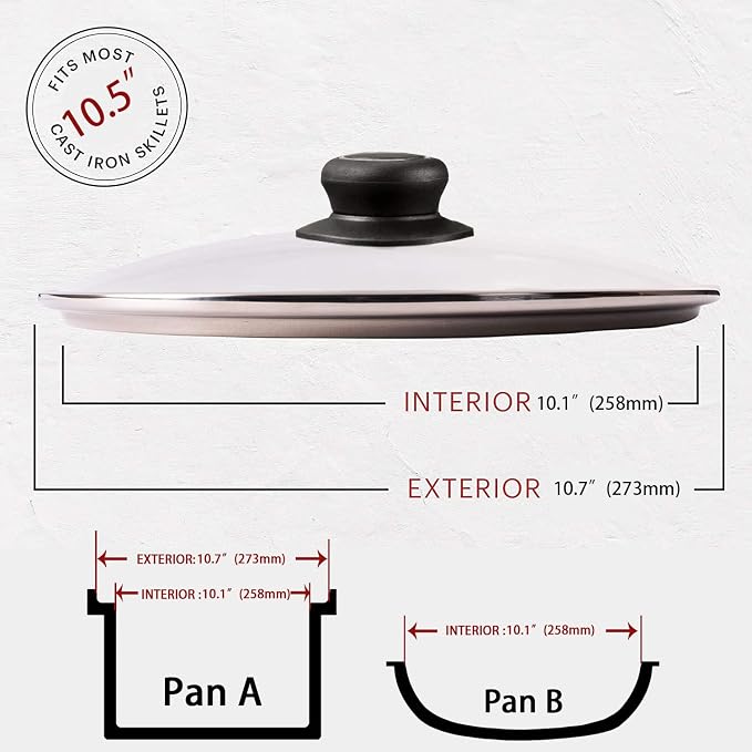10.5 Inch Pan Lid, Frying Pan Lid, Fry Pan Lid, Skillet Lid, Pan Lid - Image 2