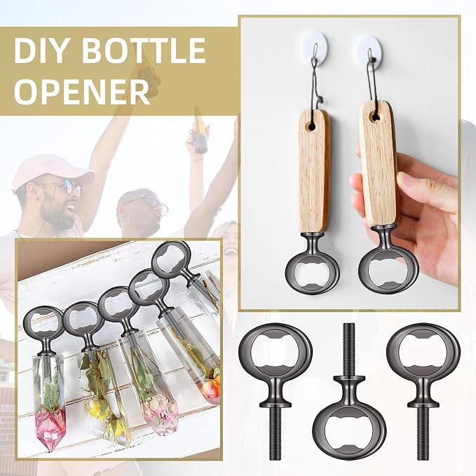 Metal Bottle Opener Kit, DIY Beer Opener Hardware DIY Craft Handmade Wood - Image 6