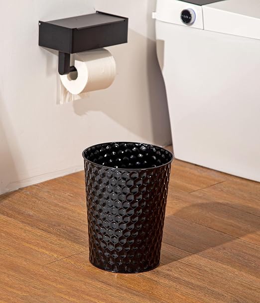Venalys Small Metal Trash Can Wastebasket, Decorative Honeycomb Garbage Can - Image 3