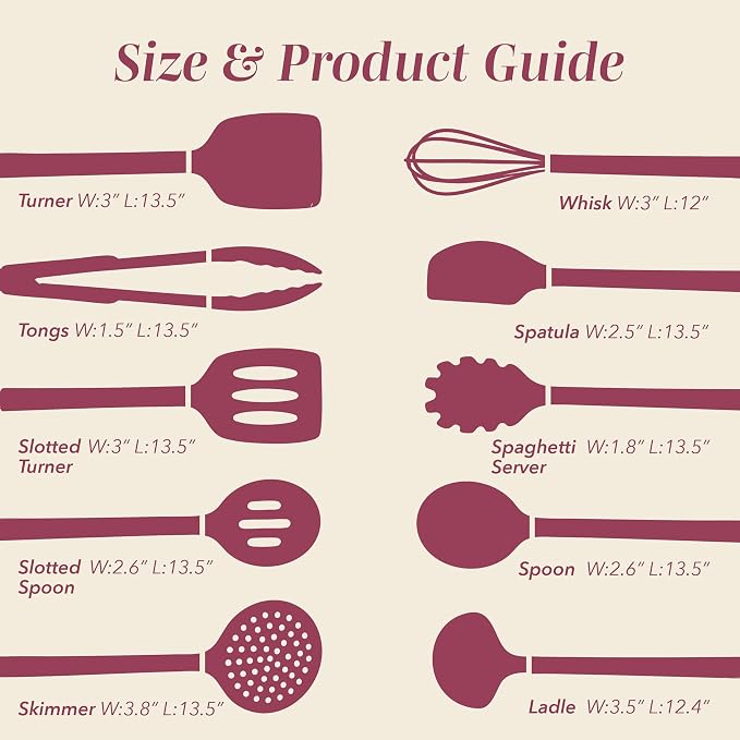 COOK WITH COLOR Silicone Cooking Utensils, Kitchen Utensil Set, Cooking Utensils - Image 6
