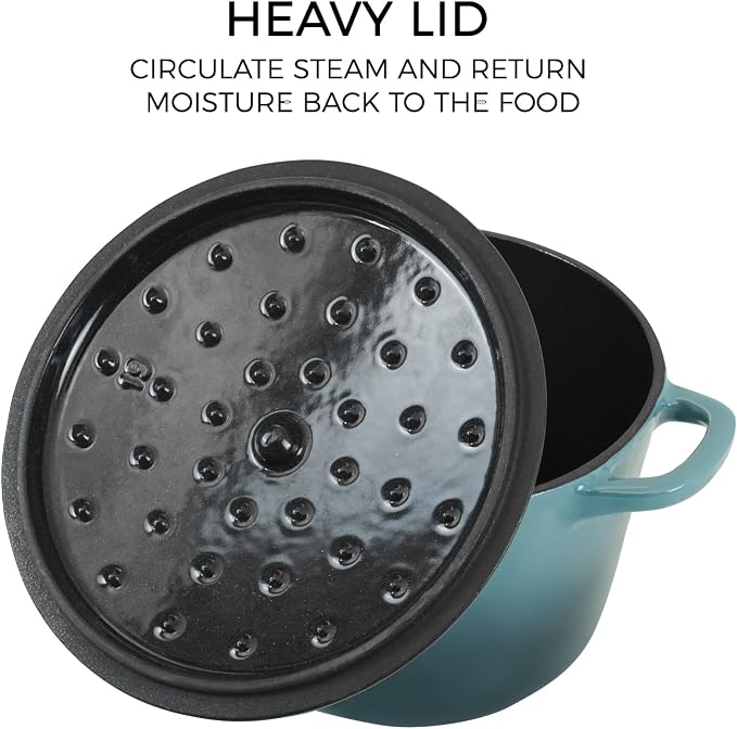 Flavehc Dutch Oven Pot with Lid 1.8 qt Cast Iron Dutch Oven - Image 3