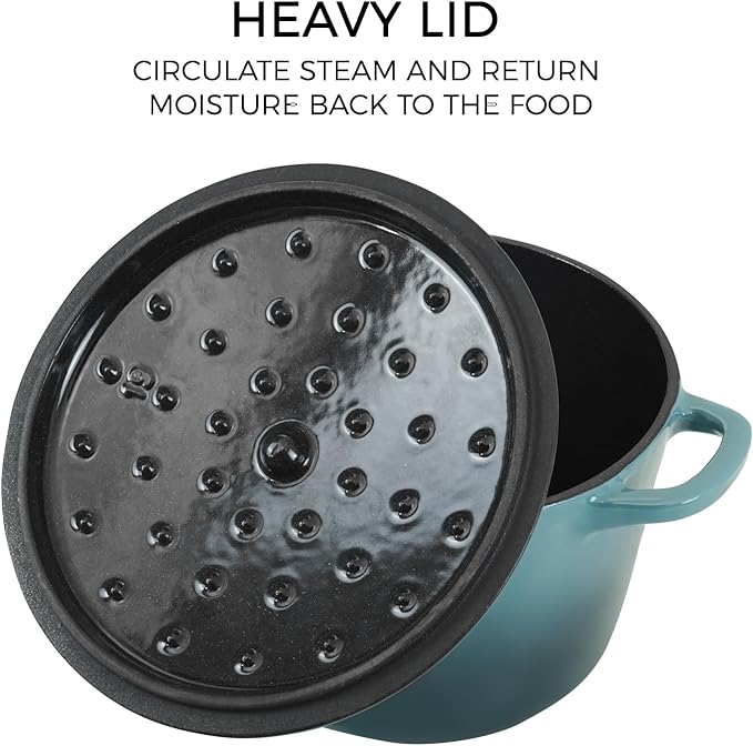 Flavehc Dutch Oven Pot with Lid 2.8 qt Cast Iron Dutch Oven - Image 3
