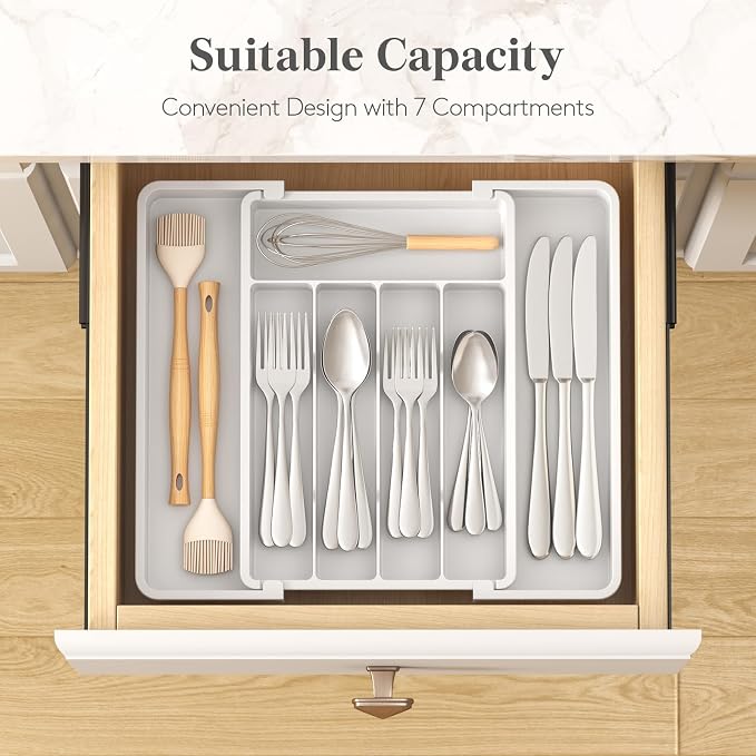 Lifewit Silverware Drawer Organizer, Expandable Utensil Tray - Image 3