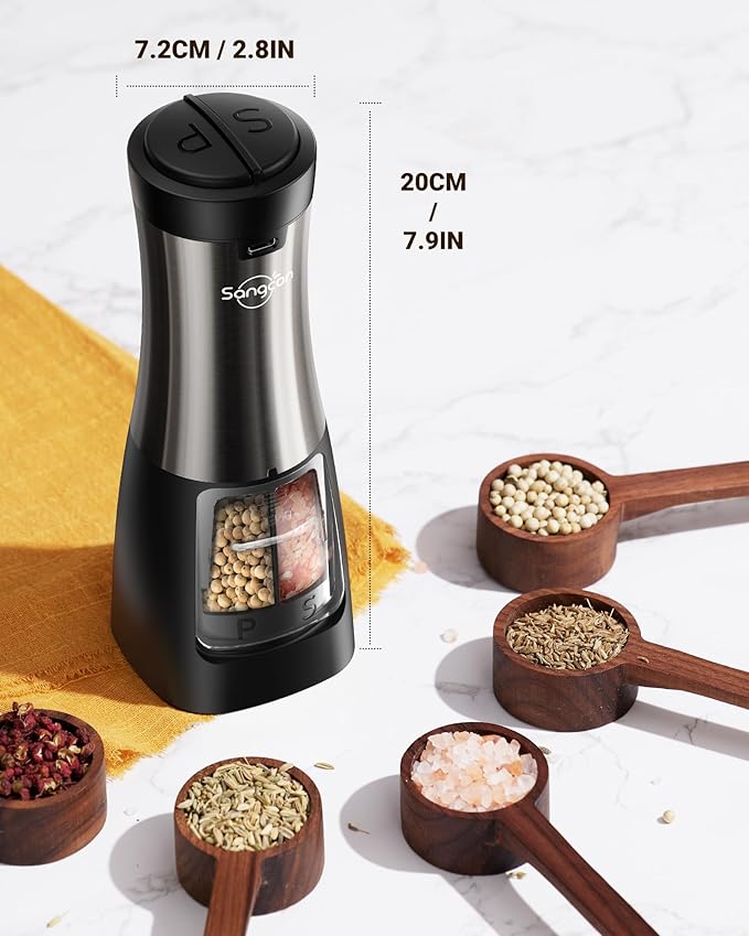 Sangcon Electric Salt and Pepper Grinder Set Shakers 2 IN 1 - Image 7
