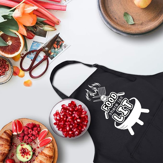 Rosoz Funny BBQ Black Chef Aprons - Image 2