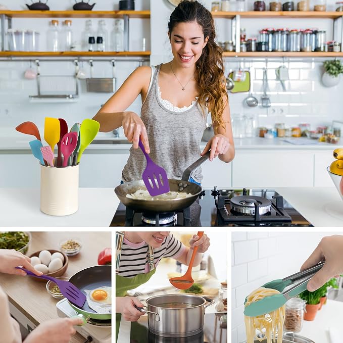 KAY RUK Kitchen Silicone Utensil Set, Food Grade Safety Silicone Utensils - Image 4