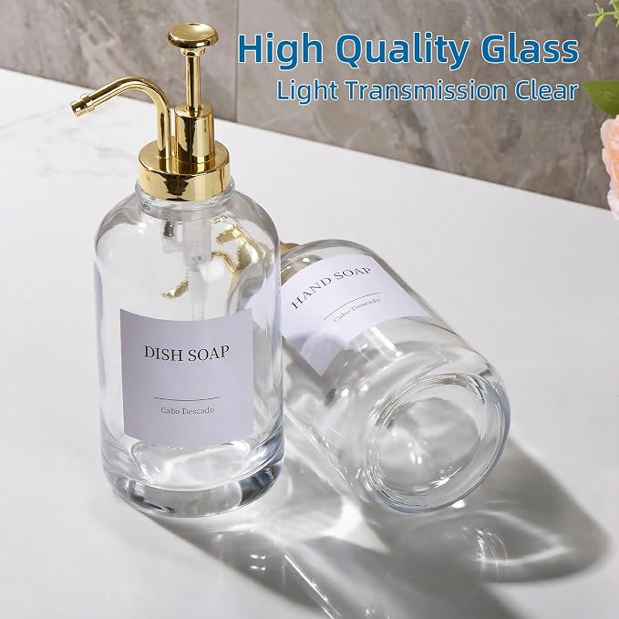 Glass Soap Dispenser with Pump, Dish and Hand Soap Dispenser - Image 8