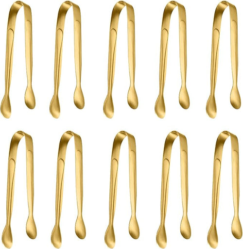 10 Pack Small Ice Tongs Sugar Tongs, Stainless Steel Mini Serving Appetizers by TOUGS
