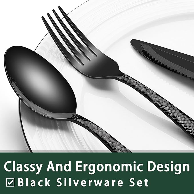 EWFEN 24-Piece Black Silverware Set - Image 3