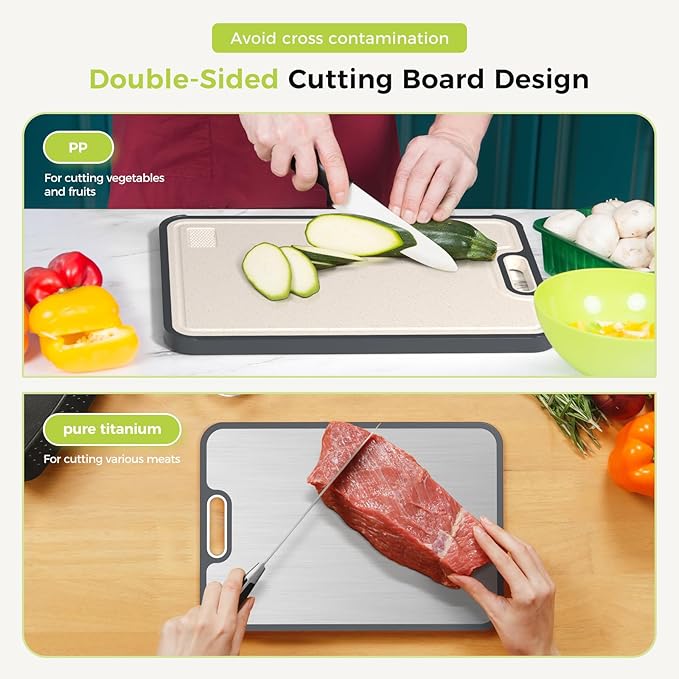 Titanium Cutting Board Double Sided Food Grade, Pure Titanium/PP - Image 4