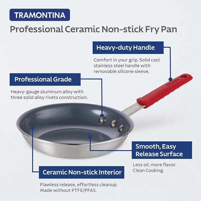 Tramontina Professional 12-Inch Ceramic Non Stick Large Frying Pan, Heavy-Gauge - Image 5
