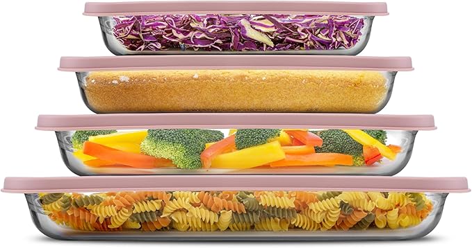 JoyJolt 8-Piece Borosilicate Glass Oven Dishes by JoyJolt