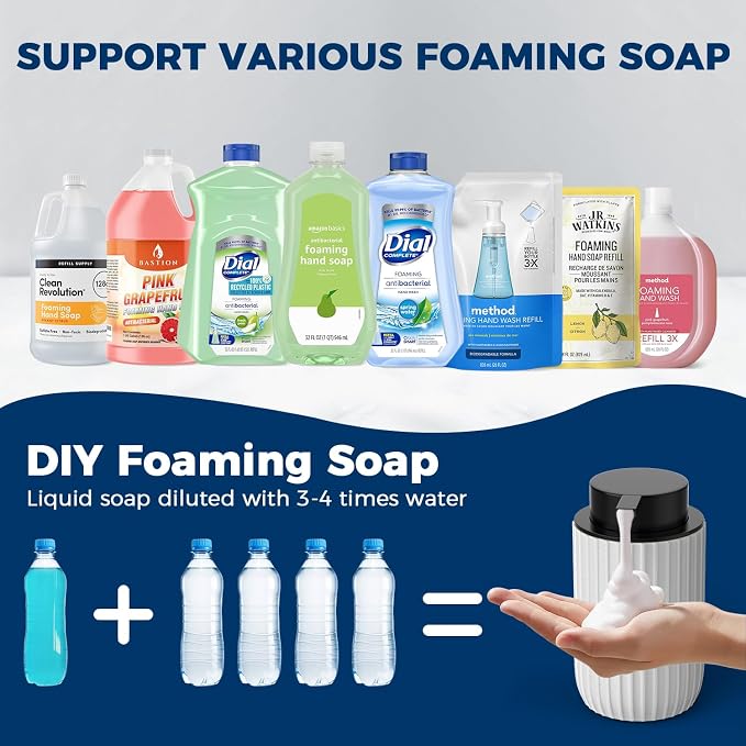 Ceramic Foaming Hand Soap Dispenser，12 oz Bathroom Soap Dispensers， Lotion - Image 5