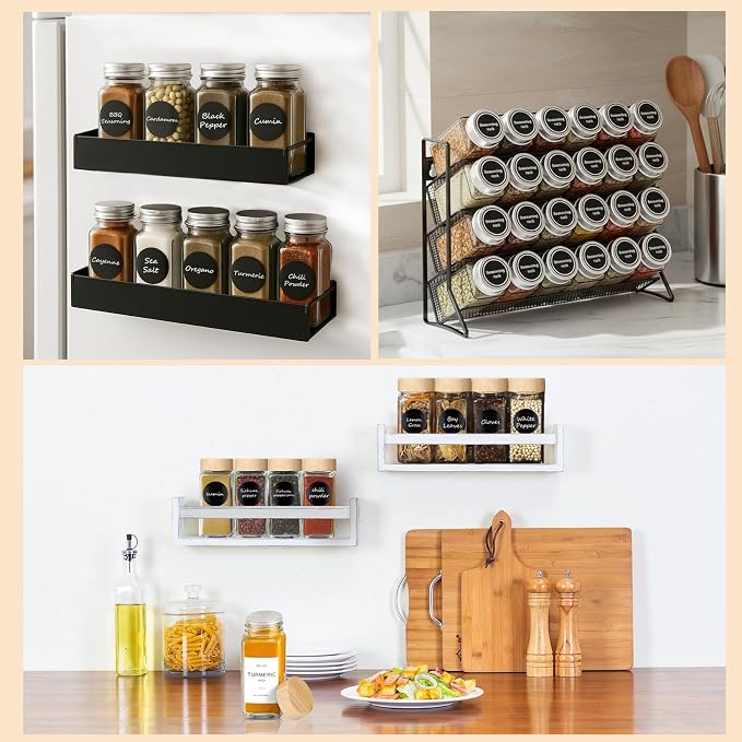 6Pcs Spice Jars with Label, 4oz Empty Square Seasoning Containers, Spice Jars - Image 6