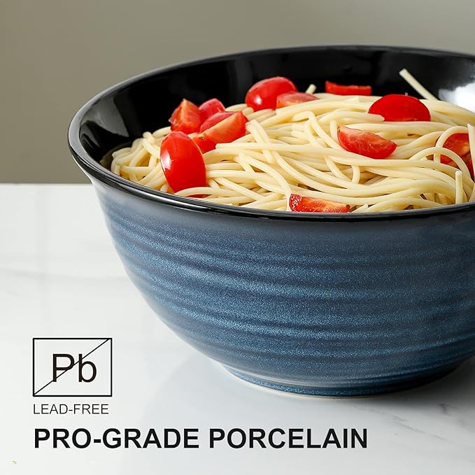 HASENSE Ceramic Serving Bowls, 9 Inch Large Salad Bowls - Image 6