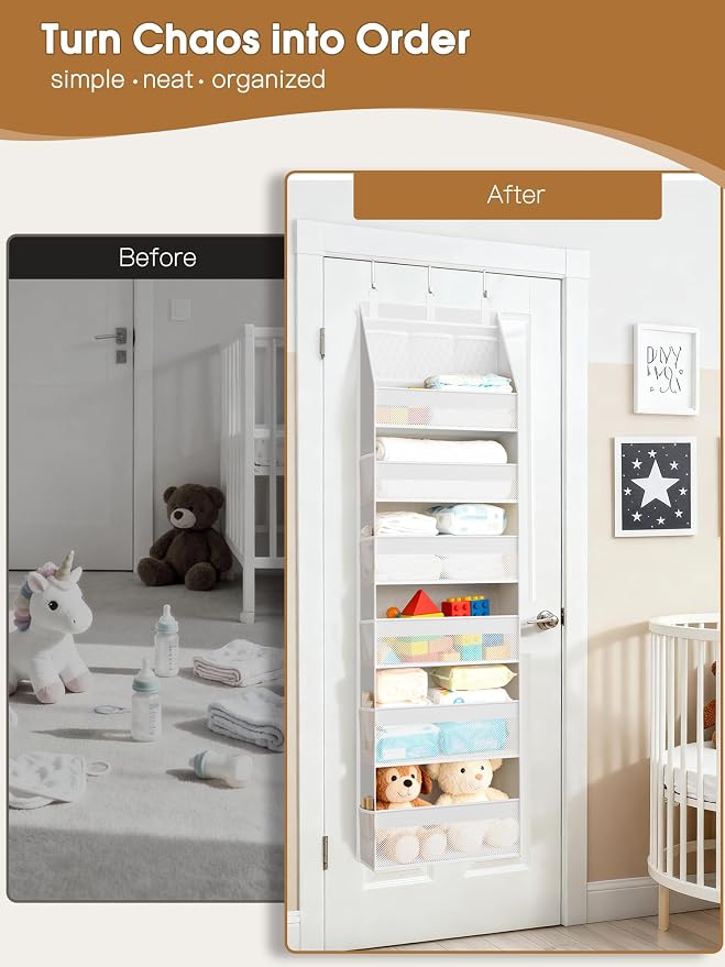 Criusia 2 Pack Over the Door Organizer, Heavy-Duty 6-Shelf Hanging Storage - Image 8
