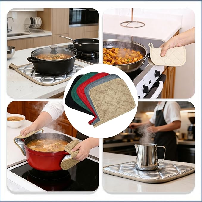 4 Pack Pot Holders for Kitchen Clearance Oven Potholders Sets for Kitchens Hot - Image 5