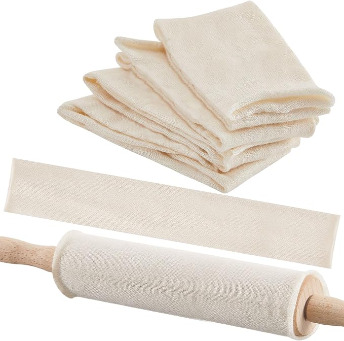 Patelai Set of 8 Rolling Pin Covers 14.96 x 1.97 Inch Cotton White Rolling Pin by Patelai