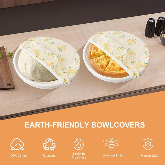 2Pcs Reusable Bowl Covers for Bread Proofing - Image 3