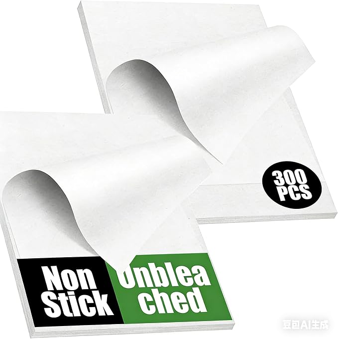 300 PCS Unbleached Parchment Paper Sheets by AMFOCUS