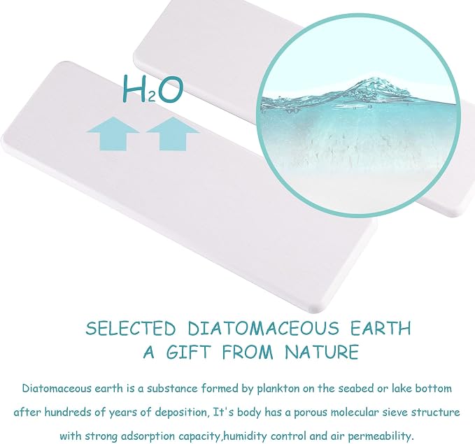 NiuYichee 2 Pcs Water Absorbing Stone Trays, Kitchen/Bathroom Sink Soap Dish - Image 2