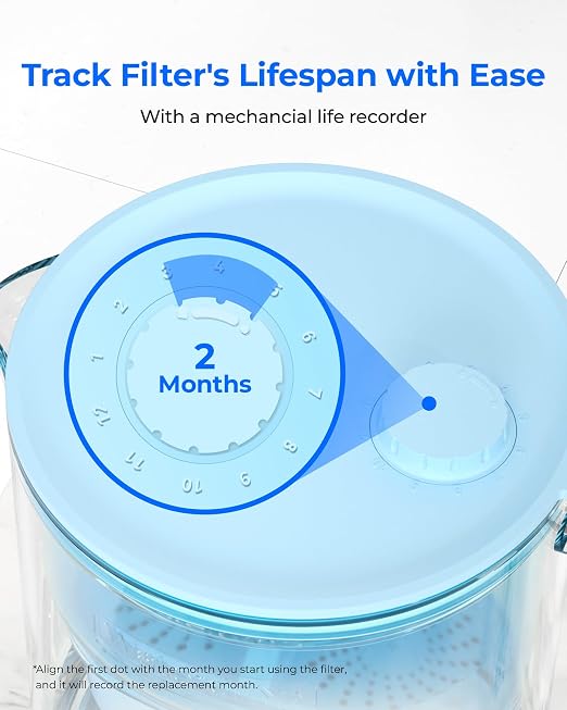 Waterdrop PT-72B-A Glass Alkaline Water Filter Pitcher, Eco-Friendly, Enhances - Image 8