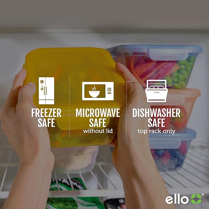 Ello Snap & Nest 10-Piece 4.5 Cup Plastic Meal Prep Set, Reusable Food - Image 5