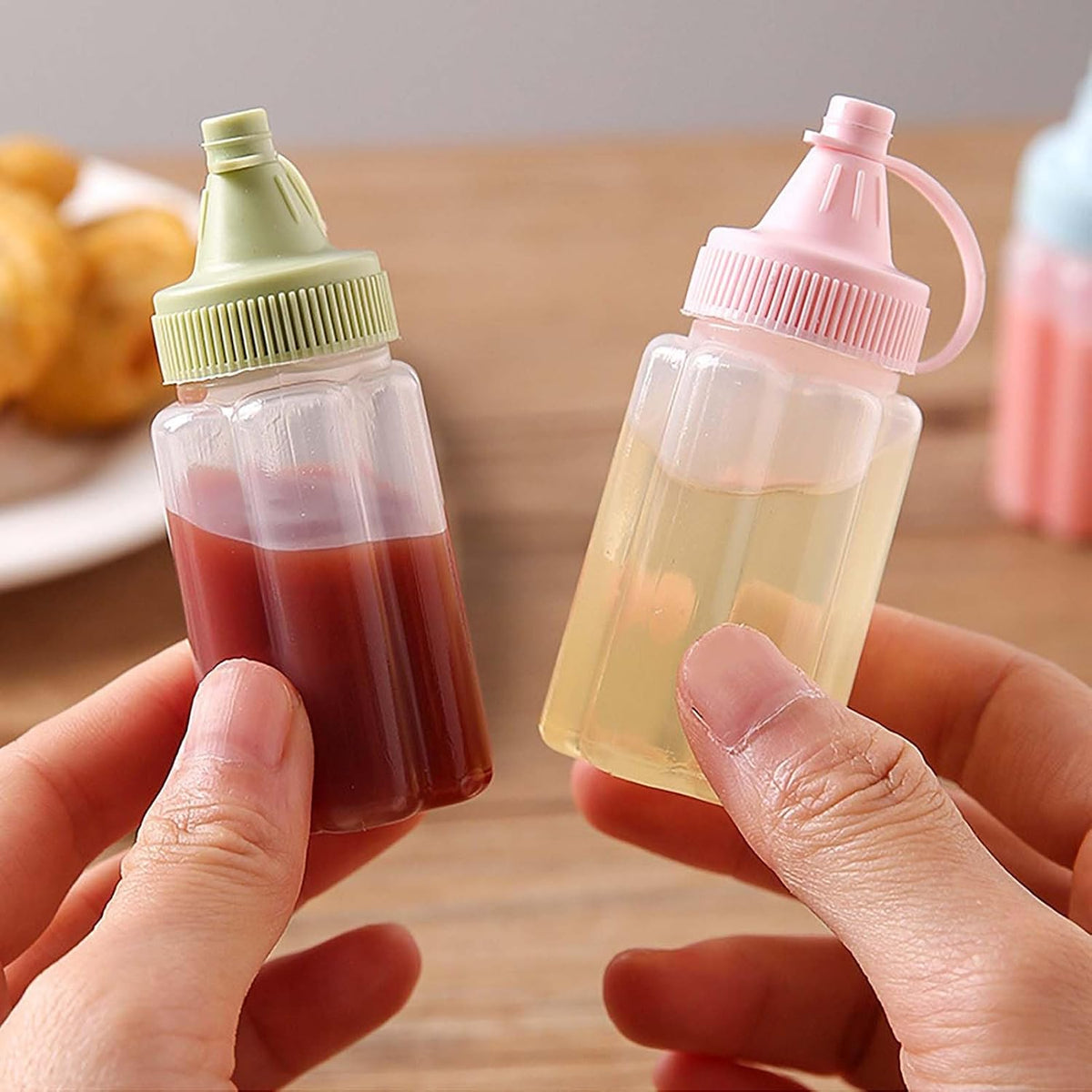 4 Pcs Mini Condiment Squeeze Bottles for Lunch Accessories, Mini