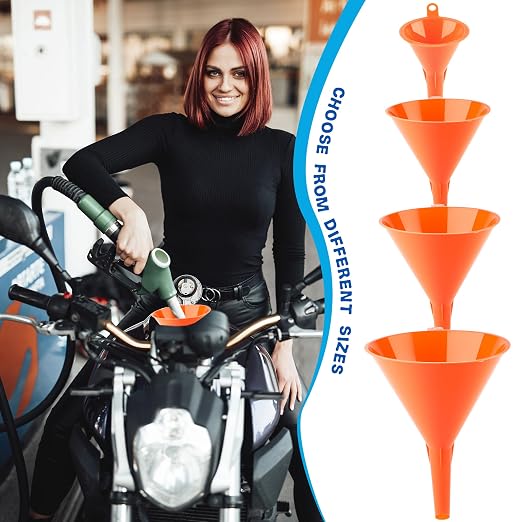 30 Pcs Automotive Funnel Set Wide Mouth Fuel Oil Funnel Plastic Long Neck - Image 7