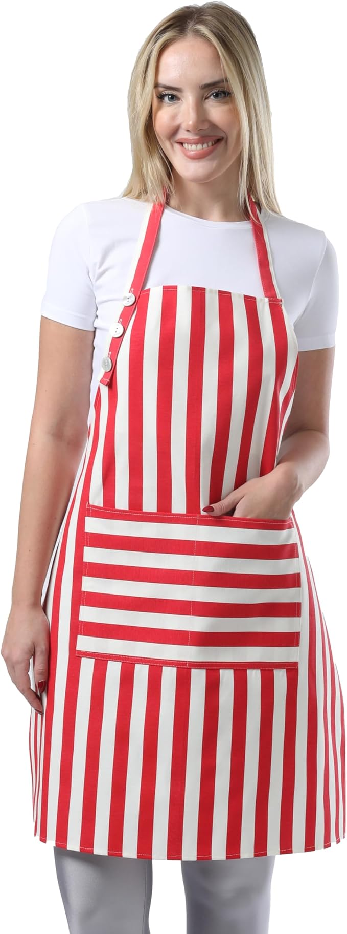 TOSHEX Kitchen Apron Waterdrop Resistant Cotton Apron by TOSHEX