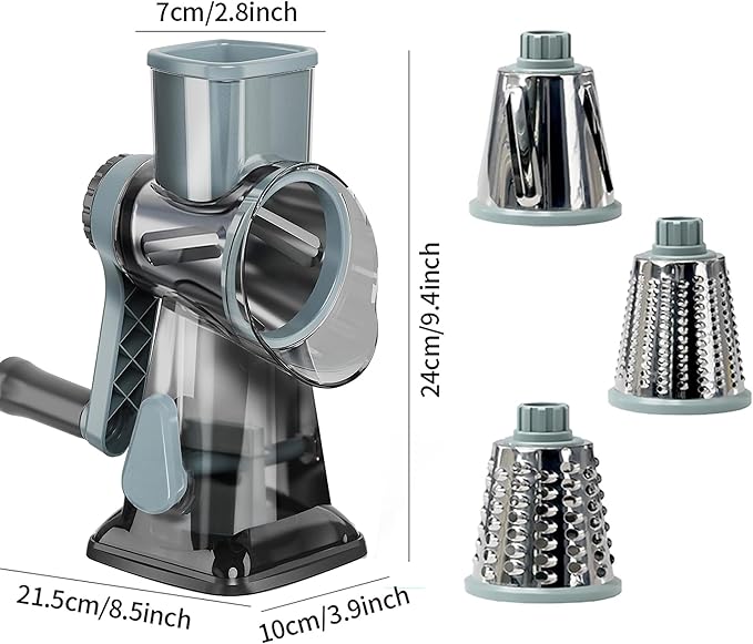 YOUCZON Rotary Cheese Grater Multi-Purpose Stainless Steel Cheese Shredder - Image 5
