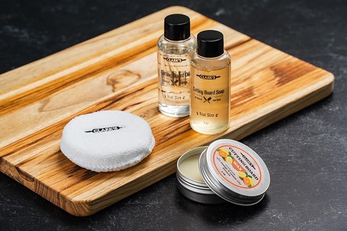 CLARK'S Cutting Board Care Kit, Includes Wood Cutting Board Oil, and Buffing Pad - Image 4