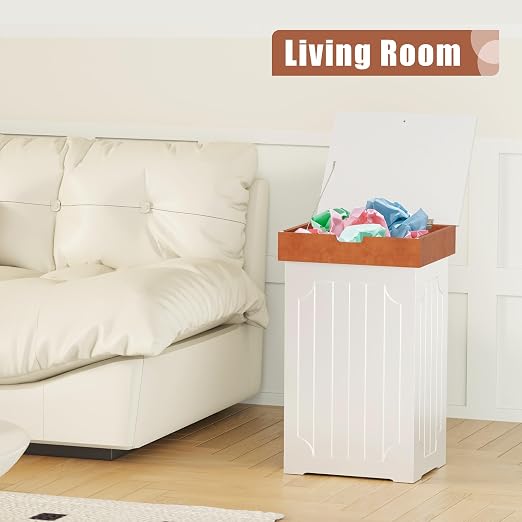 Function Home Trash Can Cabinet, 13 Gallon Kitchen Garbage Can, Wood Recycling - Image 3