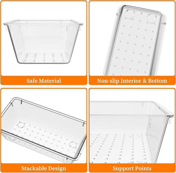 StorMiracle 32 PCS Clear Plastic Drawer Organizer Set, 4-Size vanity organizer - Image 2