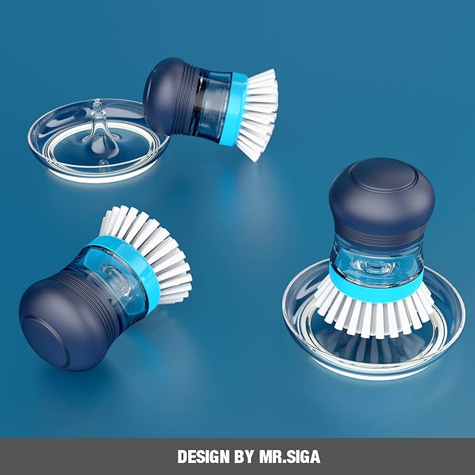 MR.SIGA Soap Dispensing Palm Brush Storage Set, Kitchen Brush - Image 3