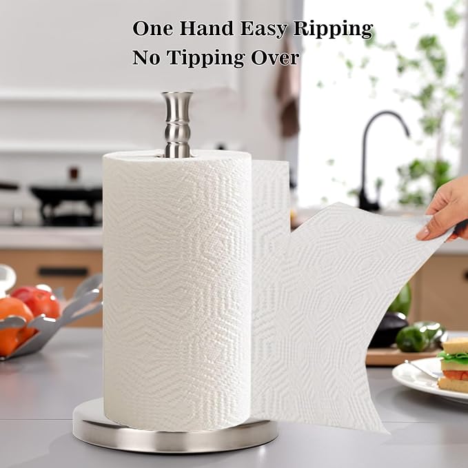 Paper Towel Holder Countertop, Standing Paper Towel Roll Holder - Image 3