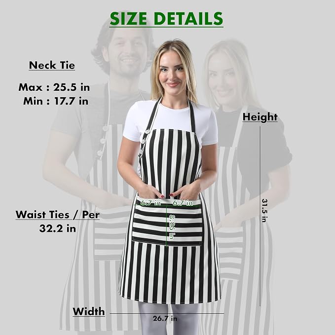 TOSHEX Kitchen Apron Waterdrop Resistant Cotton Apron - Image 6