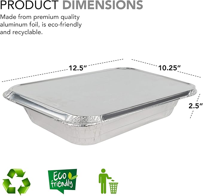 Stock Your Home Foil Pans with Lids - Image 2