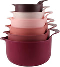 COOK WITH COLOR Nesting Plastic Mixing Bowl Set with Pour Spouts and Handles by CookwithColor